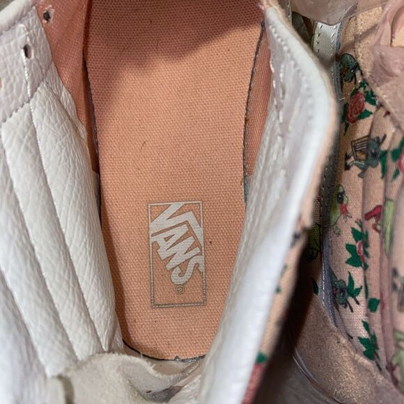 Vans Sk8 Hi top, Zip Sneakers, Pink Frog Princess Pattern Shoes size 3 - Picture 5 of 12